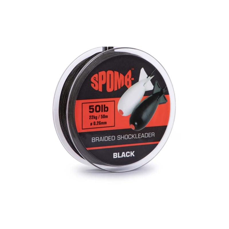 Spomb braided leader 22kg / 50lb 50m BLACK