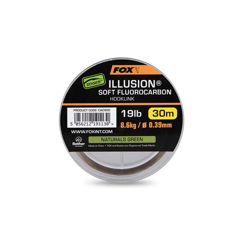 Fox Edges Illusion Soft Fluorocarbon Hooklink 19lb 8.6kg (0.39mm) x 30m -NG