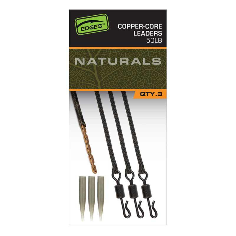 Fox Edges Naturals Copper-Core Leaders x3