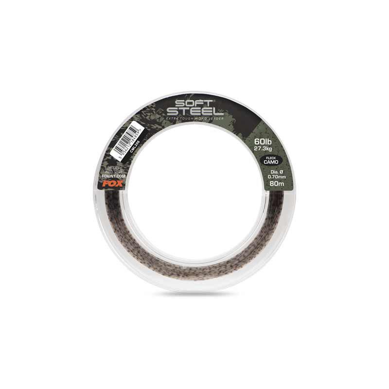 Fox Soft Steel Fleck Camo Leader 60lb (27.3kg) 0.70mm x 80m