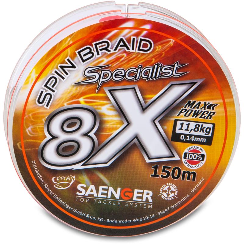 Produktbild S&auml;nger 8-fach Specialist Spin Braid 150m 0,14mm/11,8kg