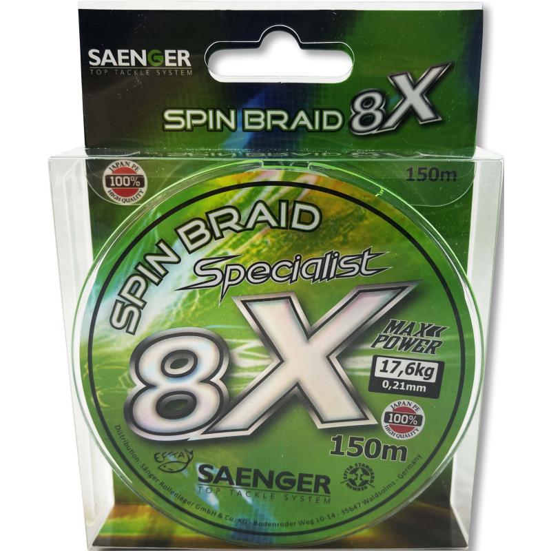 S&auml;nger SAE 8 X Spec. Spin Fl.Green 150m 0,10mm/9,10kg