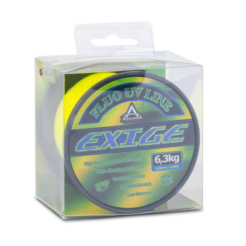 Anaconda Exige Fluo UV Carp Line 1200m 0,33mm/8,60kg