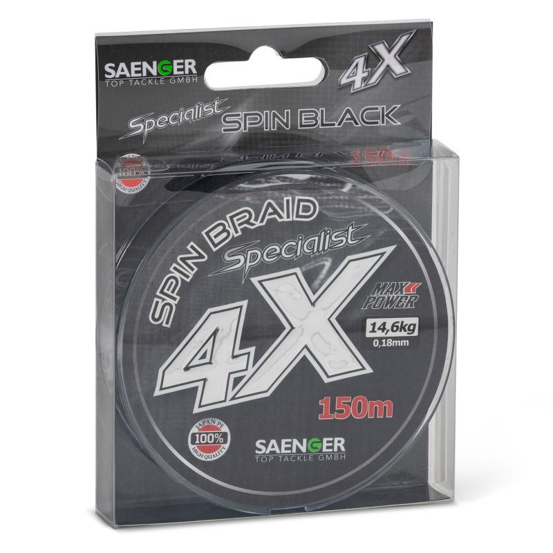 S&auml;nger 4X Specialist Spin Black 150m 0,16mm/12,2kg