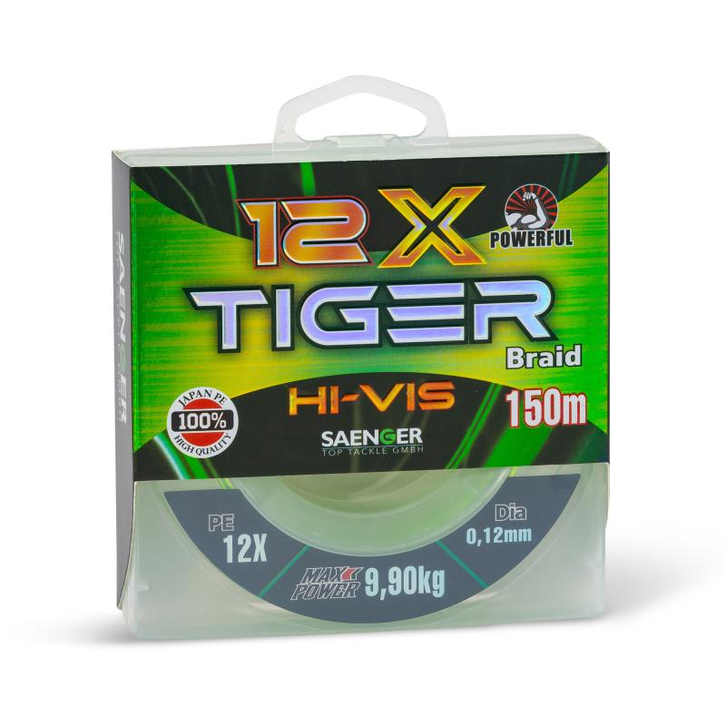 S&auml;nger 12X Hi-Vis Tiger Braid 150m 0,18mm/16,1kg