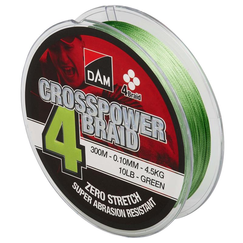 DAM Crosspower 4-Braid 300M 0.20mm 9.9Kg 22Lbs Green