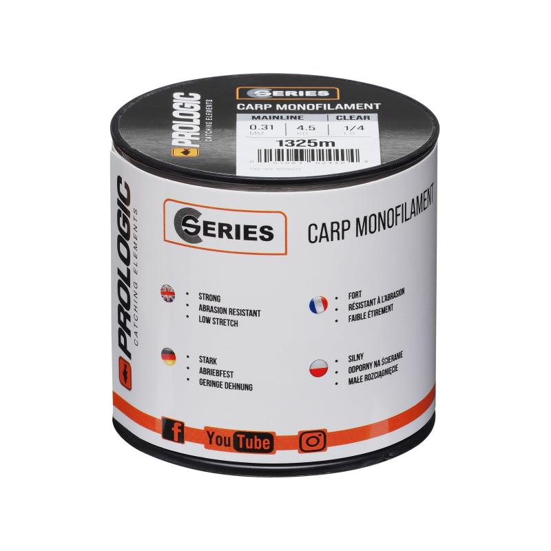 Prologic C-Series; 1/4 Spool, 4.5Kg, 0.31mm, 1325M , Clear