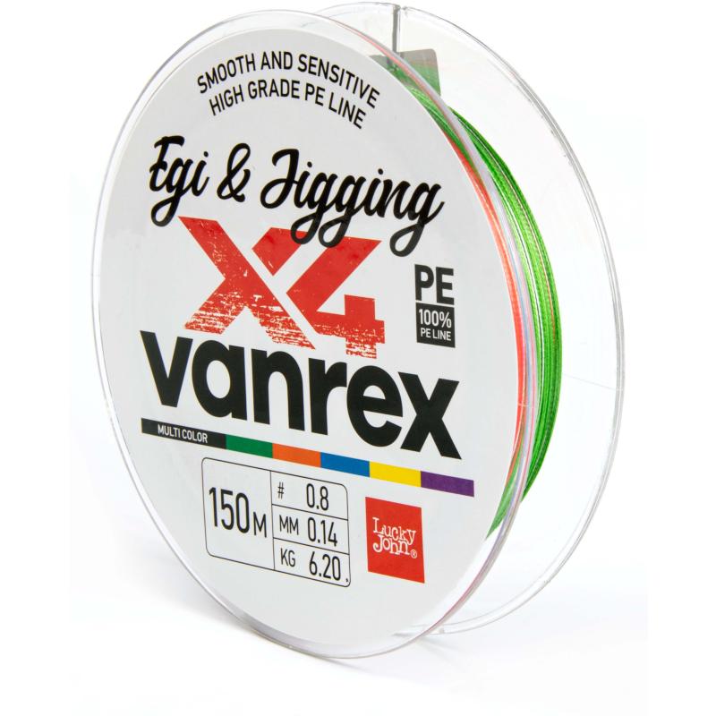 Produktbild Lucky John braided line VANREX EGI & JIGGING X4 MULTI COLOR-0,14