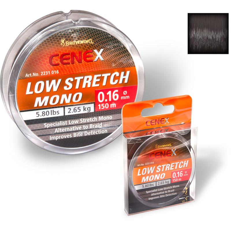 Browning 0,14mm Cenex Low Stretch Mono 150m 2,10kg, 4,60lbs schwarz