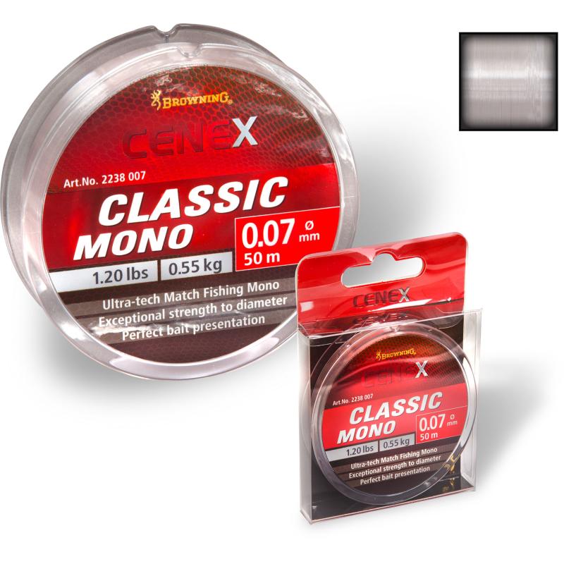 Browning 0,08mm Cenex Classic Mono 50m 0,75kg, 1,60lbs