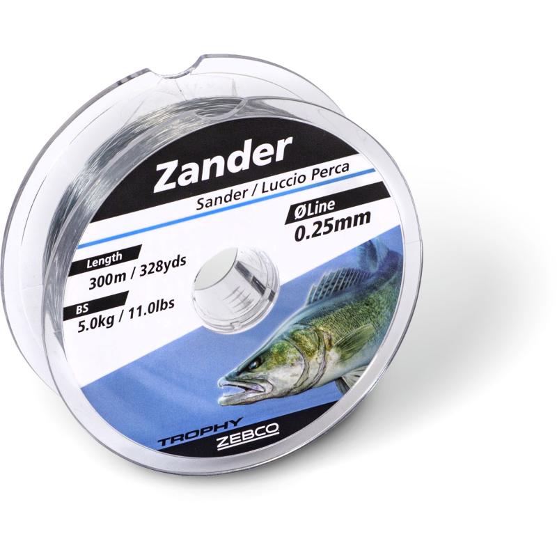 Zebco &Oslash; 0,28mm Trophy Zander L: 300m 328yds 5,9kg / 13,0lbs grau