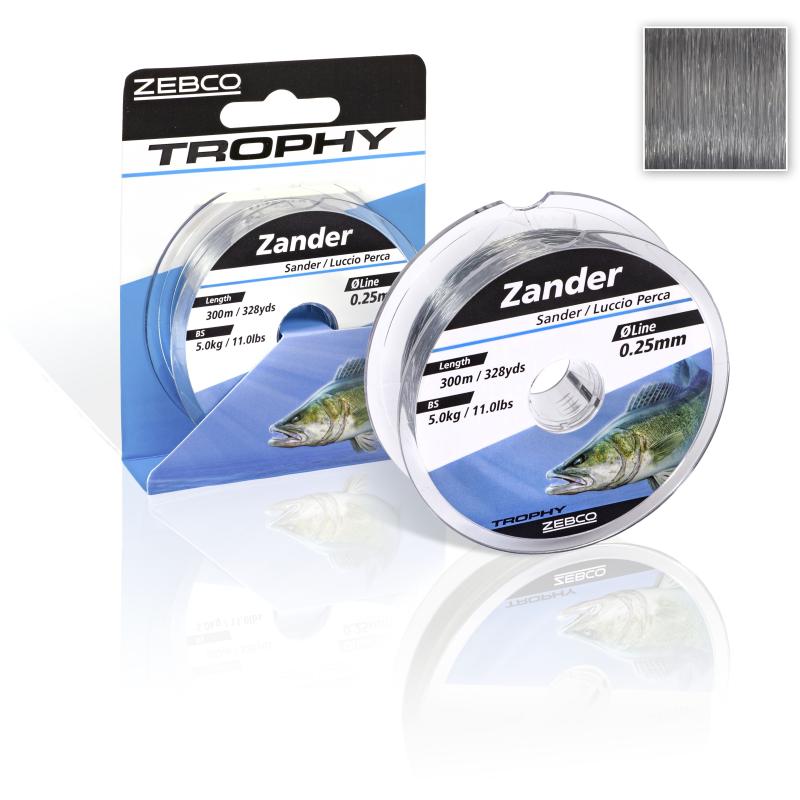 Produktbild Zebco &Oslash; 0,30mm Trophy Zander L: 300m 328yds 6,9kg / 15,2lbs grau