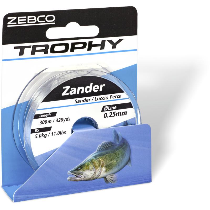 Zebco &Oslash; 0,30mm Trophy Zander L: 300m 328yds 6,9kg / 15,2lbs grau