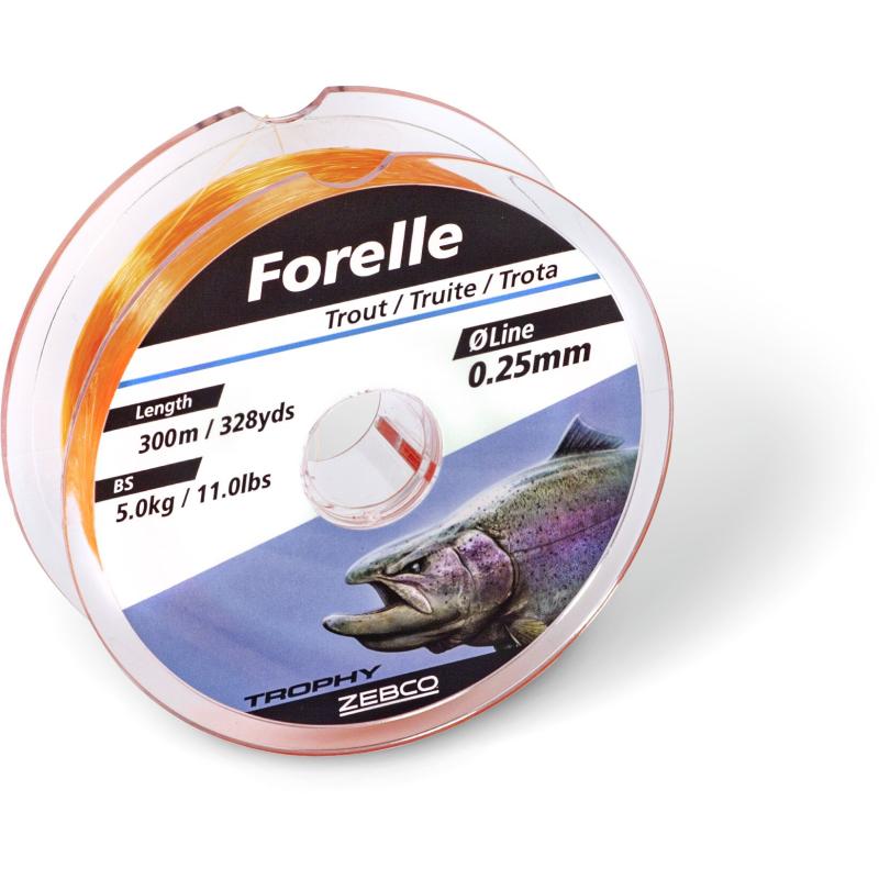 Zebco &Oslash; 0,22mm Trophy Forelle L: 300m 328yds 4,2kg / 9,3lbs fluo orange