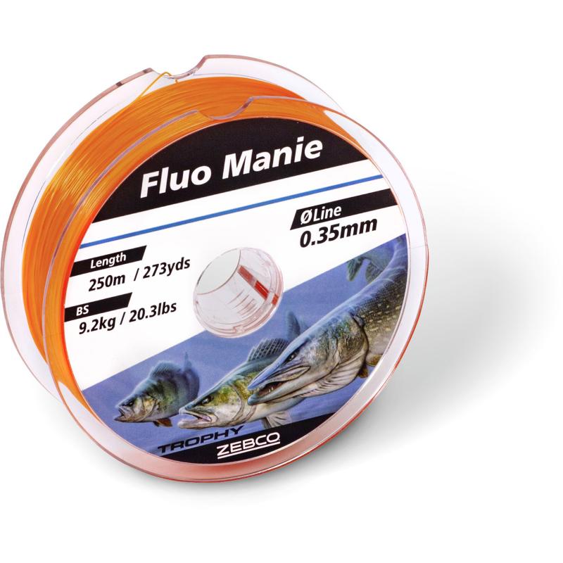 Zebco &Oslash; 0,28mm Trophy Fluo Manie L: 300m 328yds 5,9kg / 13,0lbs fluo rot