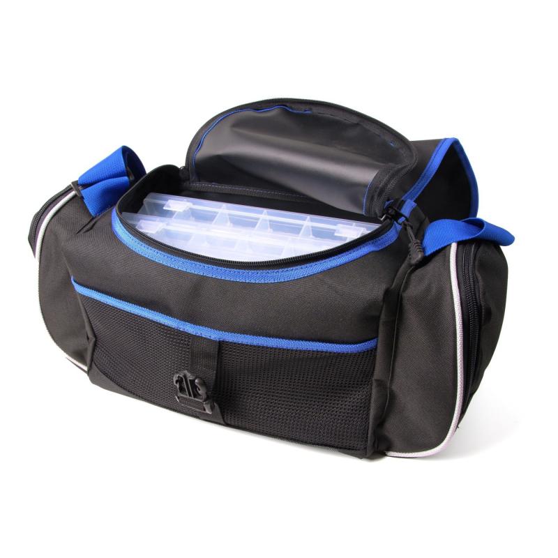 Fladen Autentic Tackle storage bag with 4 bait boxes and 4 pockets