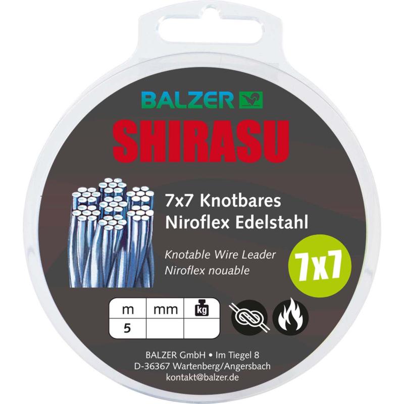 Balzer 7x7 Stahlvorfach, knotbar, erhitzbar, 4kg, 5m