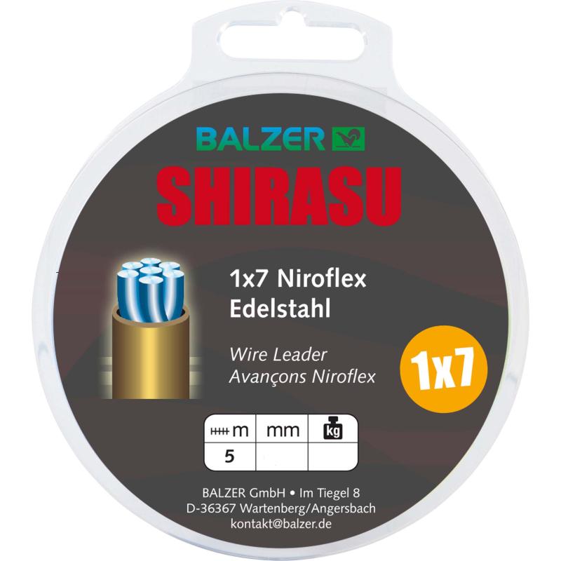 Balzer Shirasu 1x7 Stahlvorfach unbeschichtet, 5m, 13kg