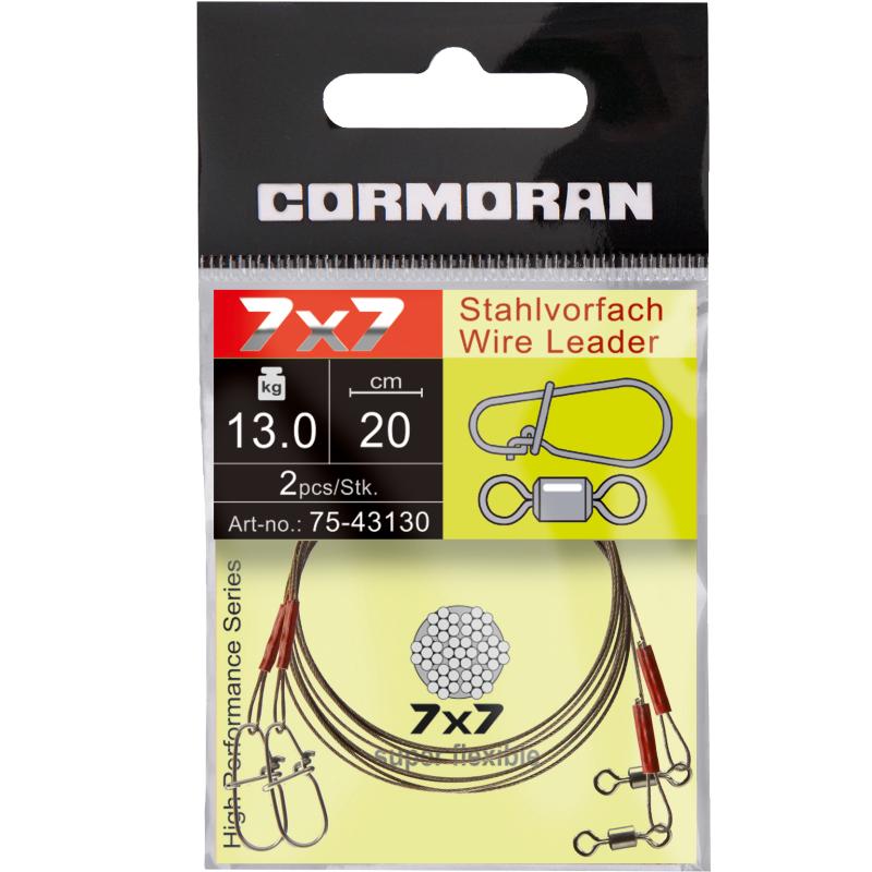 Cormoran 7x7 Stahhlvorfach braun mit Wirbel und Karabiner 20cm 13kg SB2