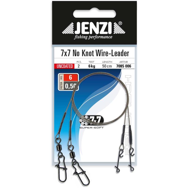 Jenzi 7x7 No-Knot Stahlvorfach 6kg, 50cm