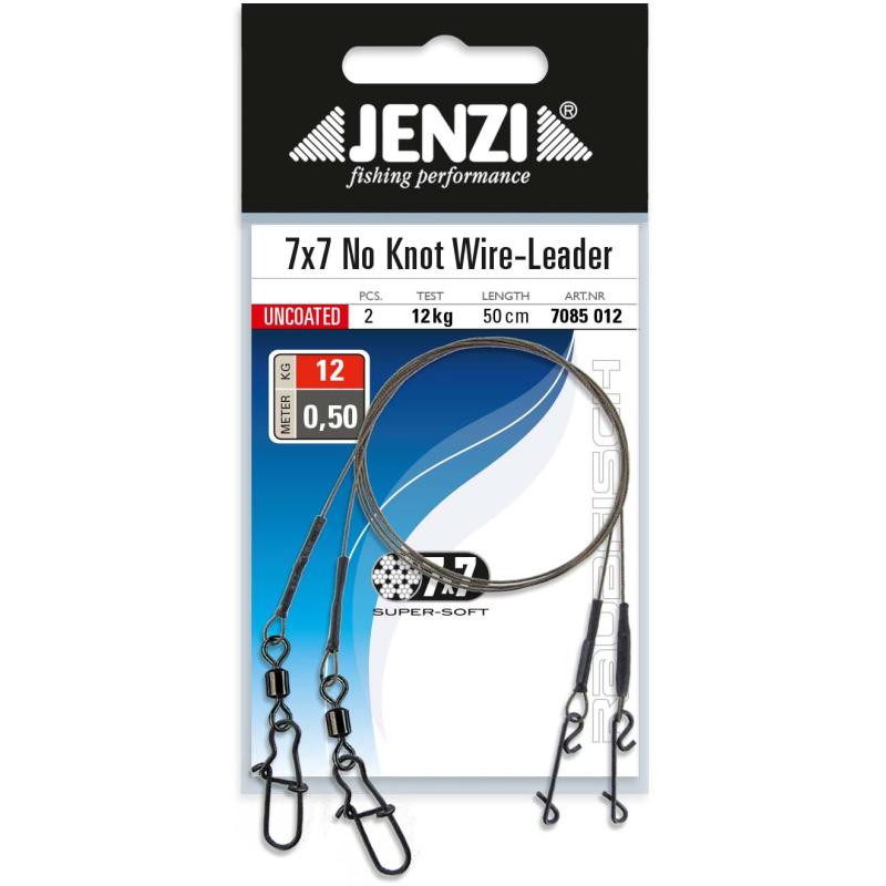 Jenzi 7x7 No-Knot Stahlvorfach 12kg, 50cm