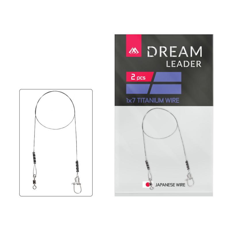 Produktbild Mikado Leader Dream Leader Titanium 1X7 25Cm/20Lb/9Kg 2Pcs