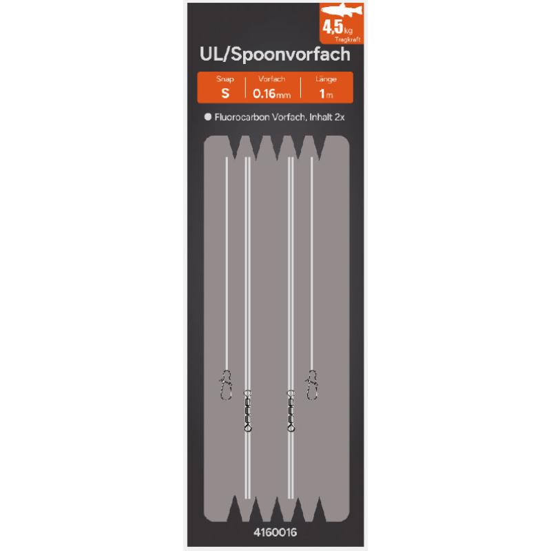 Paladin UL/Spoonvorfach Fluorocarbon 100cm 0,16mm 4,5kg 2St.