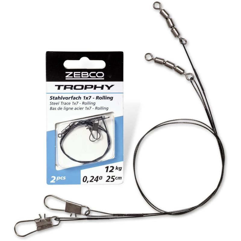 Produktbild Zebco Trophy Stahlvorfach 1x7 - Rolling L: 25cm 9kg