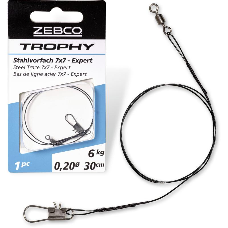 Produktbild Zebco Trophy Stahlvorfach 7x7 - Expert L: 30cm 9kg