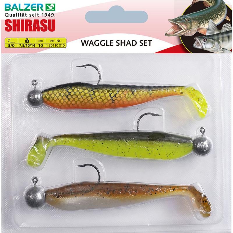 Balzer Waggle Shad Set, 7cm, 5g, 7,5g, 10g