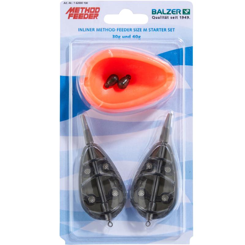 Balzer Method Feeder Inlinerkorb, 30 and 40g, Set medium, mit Futterform