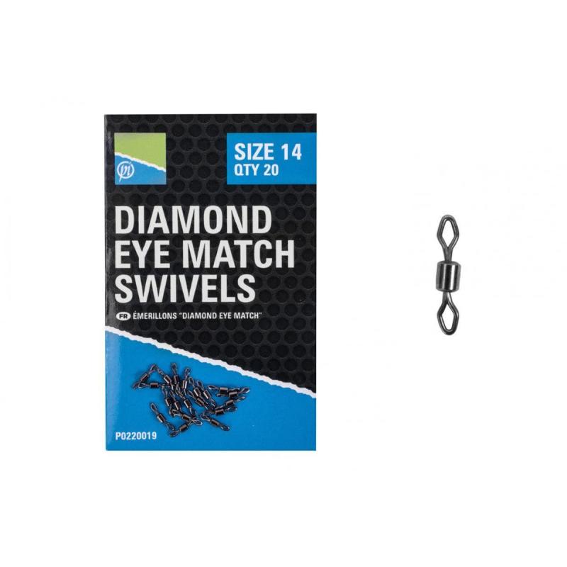 Preston Diamond Eye Match Swivels - Size 12