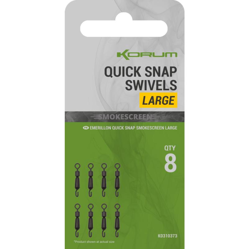 Korum Smokescreen Quick Snap Swivel Large