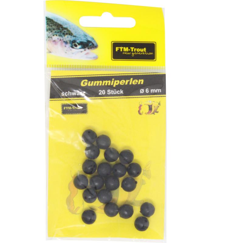 FTM-Trout Next Generation Gummiperlen schwarz 6 mm / 20 Stk.
