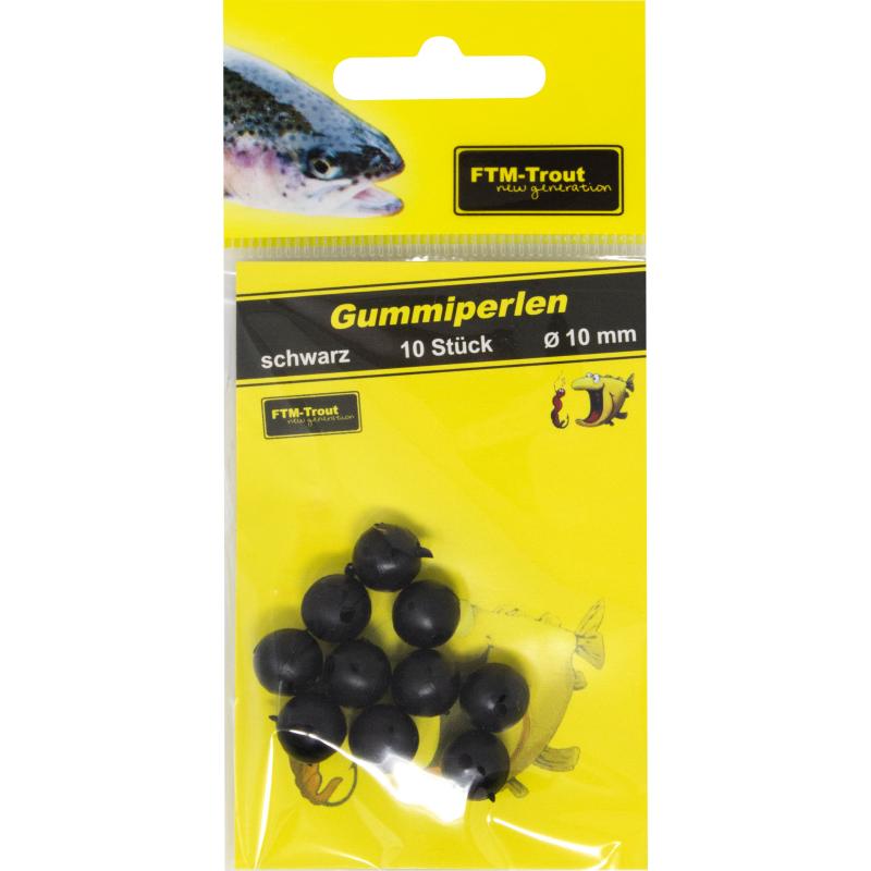 Produktbild FTM-Trout Next Generation Gummiperlen schwarz 10 mm / 10 Stk.