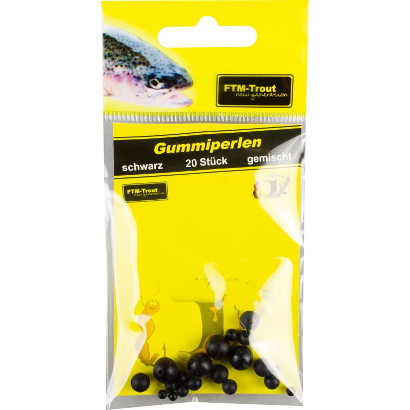 Produktbild FTM-Trout Next Generation Gummiperlen schwarz gemischte Gr&ouml;&szlig;en / 20 Stk.