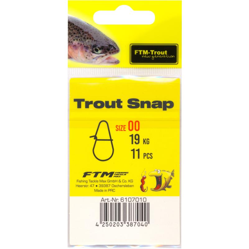 Fishing Tackle Max Trout Snap Gr. 00 Inh. 11 Stk.