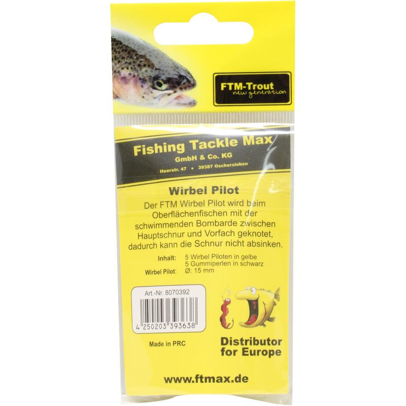 Fishing Tackle Max Wirbel Pilot gelb 15 mm