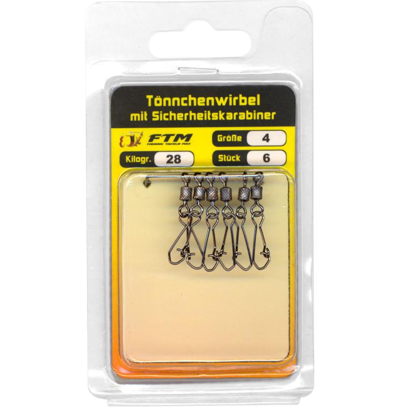 Fishing Tackle Max T&ouml;nnchenkarabiner m. Wirbel Gr. 4