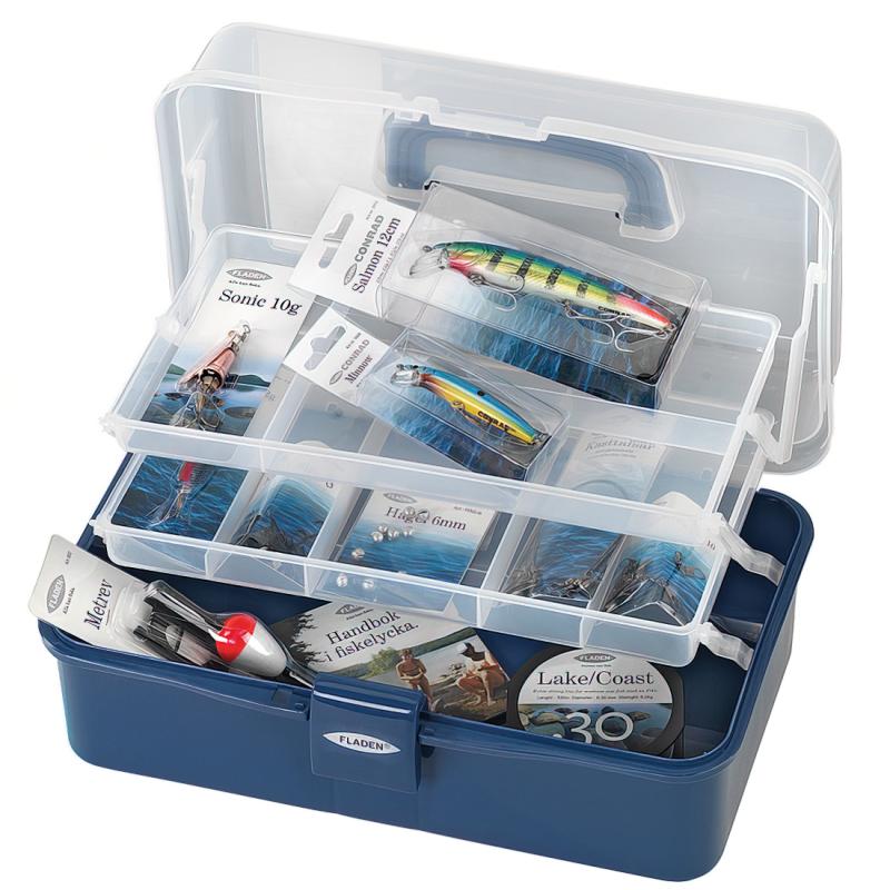 FLADEN Ger&auml;tekasten mit Inhalt 2-Ladig 33x20x15cm f&uuml;r S&uuml;&szlig;-und Salzwasser