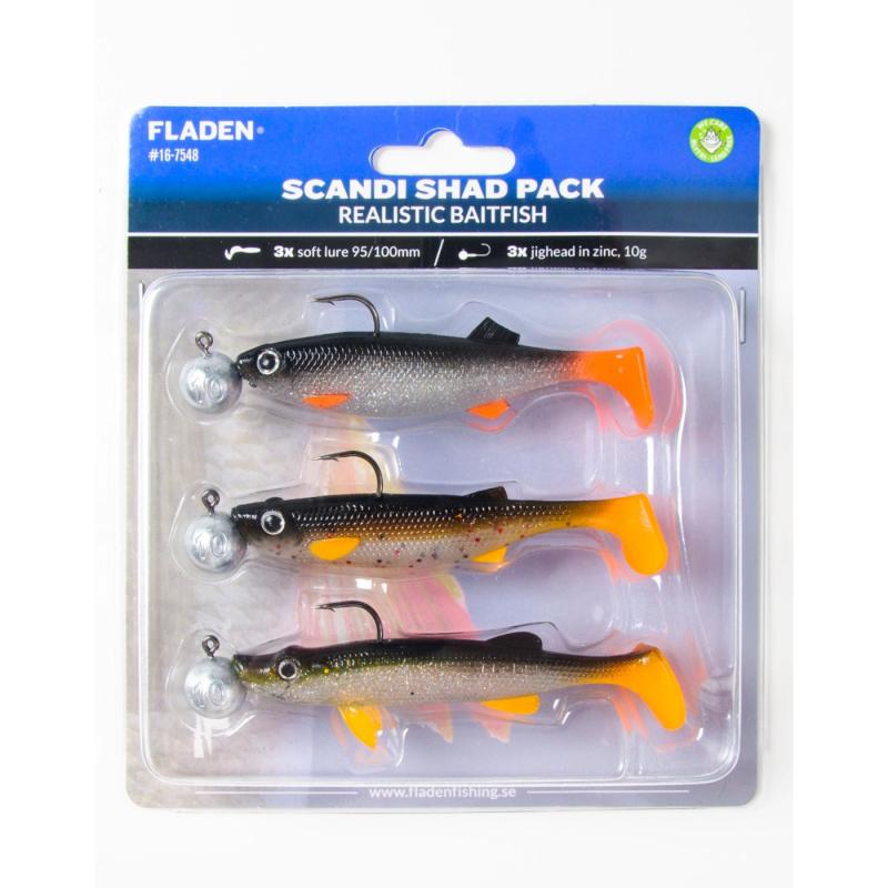 Fladen Scandi shad pack Realistic Bait3pcs 95-100mm  4pcs 58-90mm 5g-10g