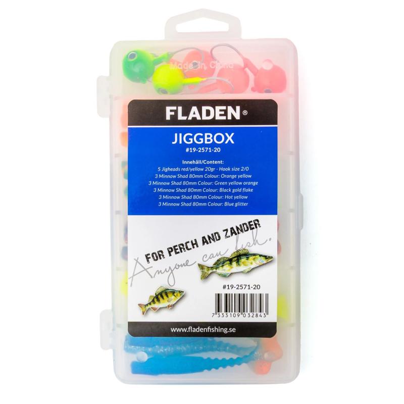 Fladen Minnowshad jigs in tackle box 20g 80mm 20pcs