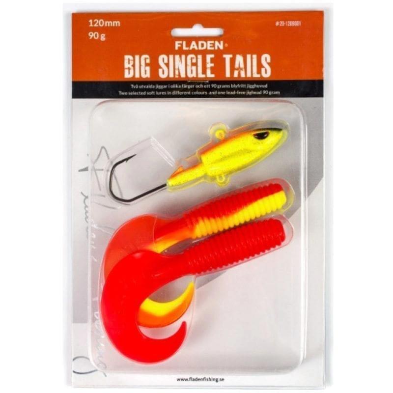 Produktbild Fladen Soft lure assortment Big Single Tail 120mm 2 jigtails, jighead 65gr A