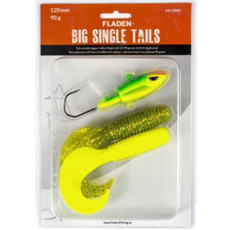 Fladen Soft lure assortment Big Single Tail 120mm 2 jigtails, jighead 65gr C