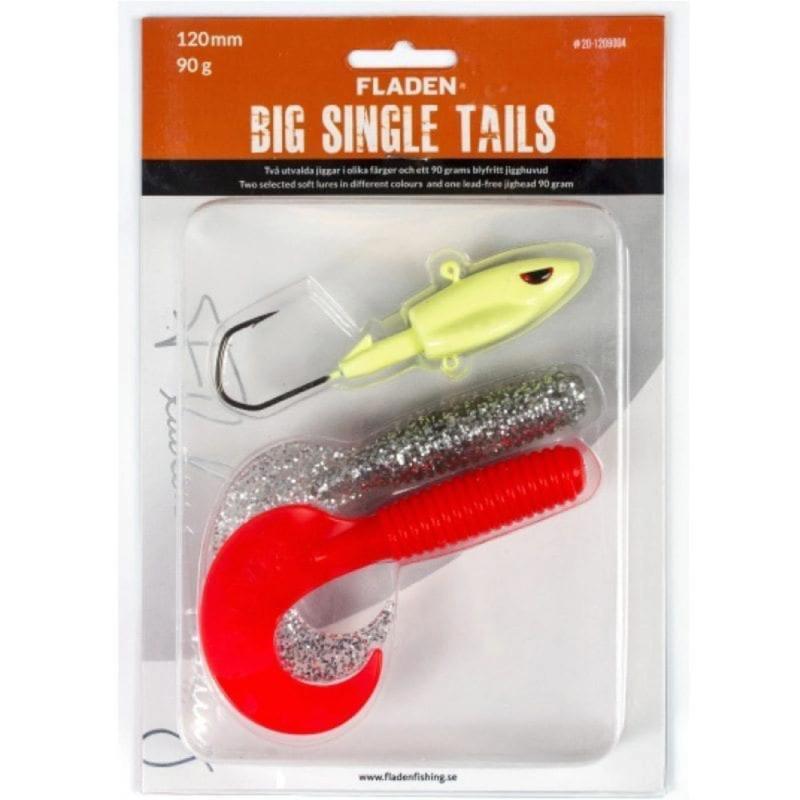 Produktbild Fladen Soft lure assortment Big Single Tail 120mm 2 jigtails, jighead 65gr D
