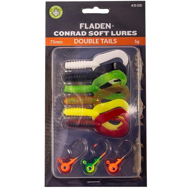 Produktbild Fladen Conrad Softlures 3x6 75mm double tail assorted colors