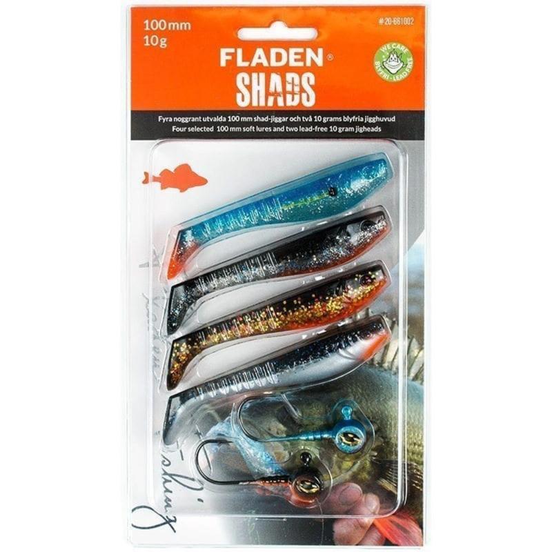 Produktbild Fladen Soft lure assortment Shad 100 mm 4 pcs two jigheads 10 gram B