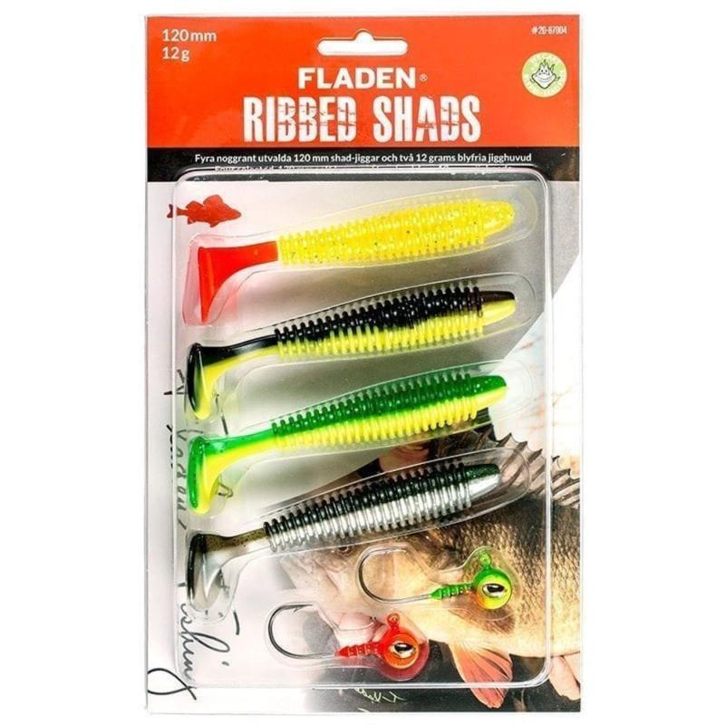 Produktbild Fladen Soft lure assortment Ribbed Shad 120 mm 4 pcs two jigheads 12 gram B