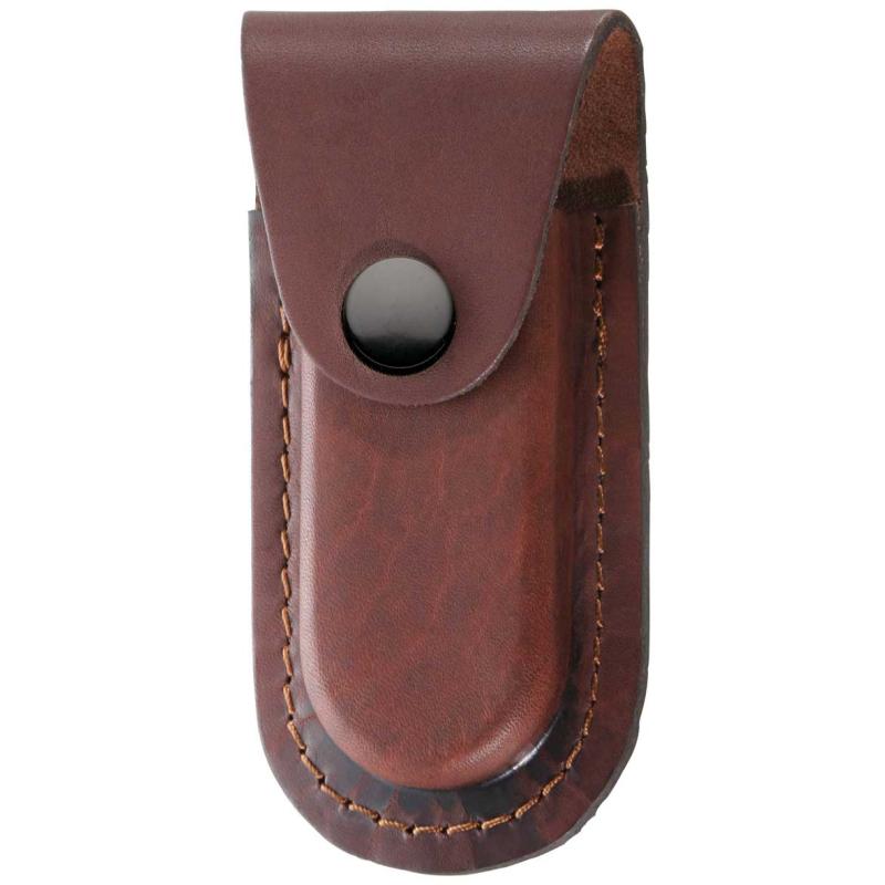 Herbertz Braunes Lederetui, G&uuml;rtelschlaufe, L&auml;ngs & Quer Tragbar, L 15cm