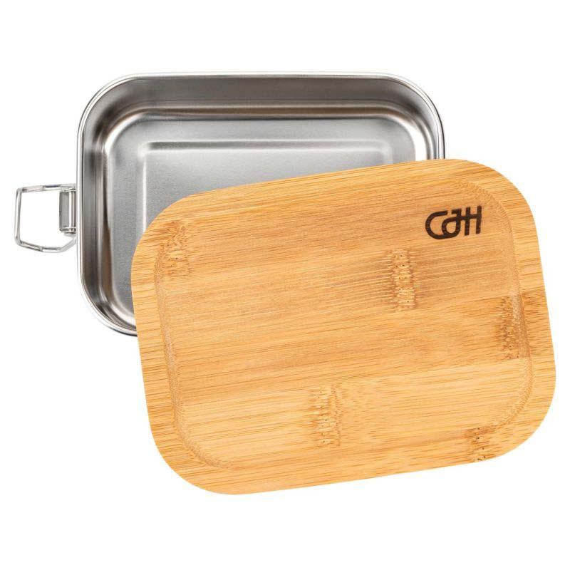 Produktbild Cjh Edelstahl Lunch Box S, 18/8 Edelstahl, Bambus-Deckel Mit Dichtungs550 Ml
